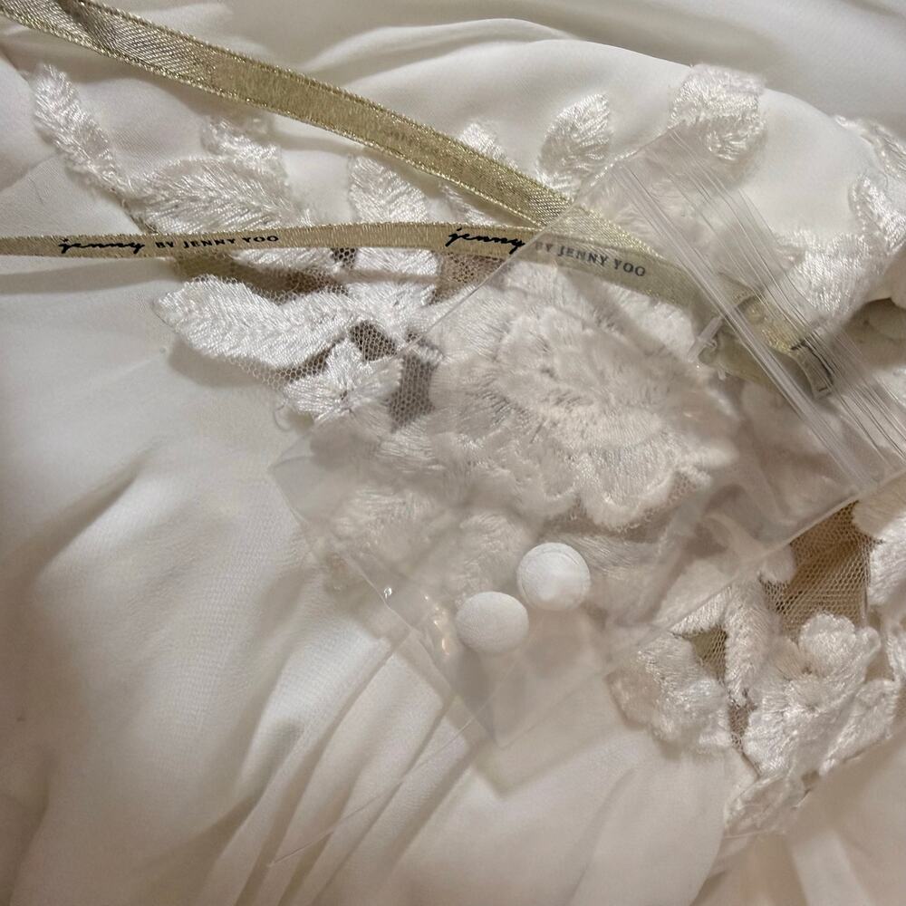 Jenny by Jenny Yoo Elinor Bridal Gown Floral Lace V Neck Wedding Dress NWOT 4 - Picture 9 of 10